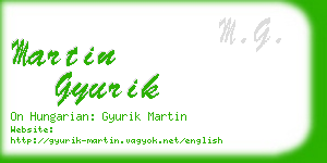 martin gyurik business card